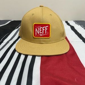 Neff Tan Hat with Red Logo Patch